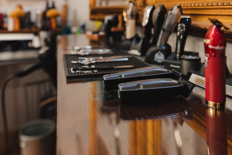 Well-organized barbershop with tools